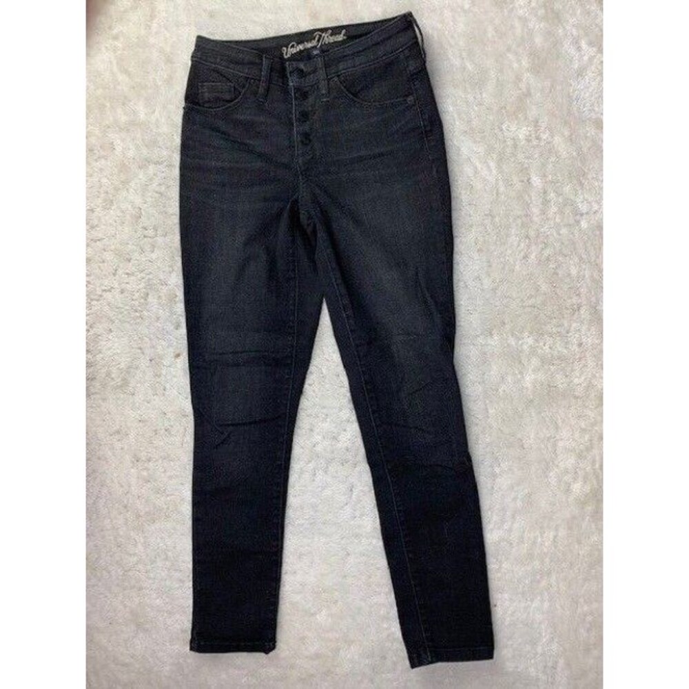 Universal Thread Size 00 24r Womens Jeans Black Button Fly High Rise Skinny Crop
